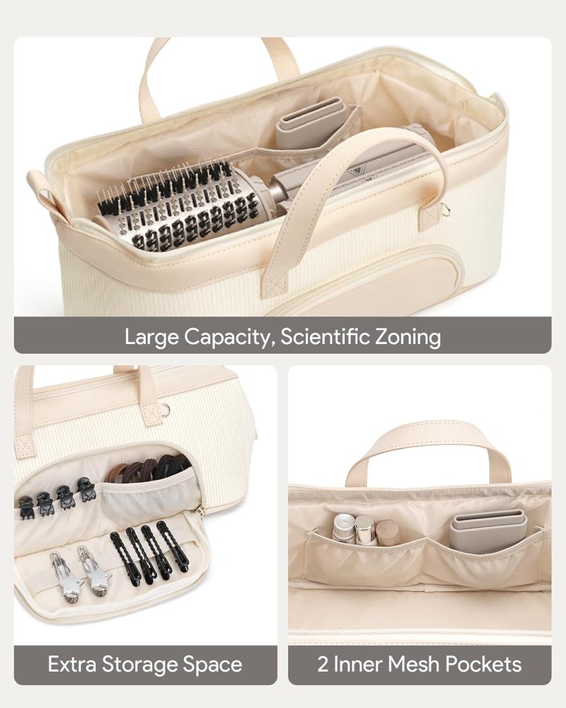Lotour Hair Tools Travel Case Bag for Shark HD430 Flex Style/Dyson Hair Dryer/Dyson Airwrap, Portable Travel Storage Organizer for Hair Attachments (White) - Image 4